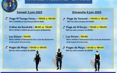 Les gendarmes viennent escorter les sorties de la population ce week end à Mayotte