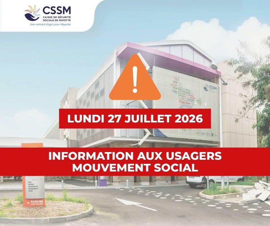 Post Facebook du 27 Juillet 2-26 de la Caisse de sécurité sociale de Mayotte